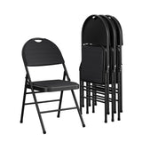 Cosco Essentials Commercial Xl Comfort Fabric Padded Metal Folding Chair With Contoured Seat Back, 300 Lb. Weight Rating, Triple