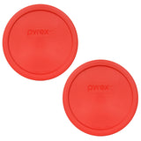 Pyrex 323-PC 1.5qt/1.4L Red Mixing Bowl Food S5torage Replacement Lid (2-Pack) - Made in USA