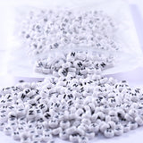 1000Pcs Flat Round Letter Beads 7x4mm with Letter N White Acrylic Beads for DIY Phone Case Glasses Decoration Bracelets Necklace