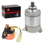 Starter Motor 10T & Solenoid Relay Compatible with Honda TRX450ER 450ER 2006-2014 TRX450 ER 31200-HP1-601 35850-HP1-601
