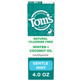 Toms of Maine Whiten Plus Coconut Oil Fluoride Free Toothpaste, Natural Whitening Toothpaste with Coconut Oil and Plant-Based Cl