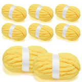 Chunky Chenille Yarn for Crocheting/Arm Knitting, Super Soft Jumbo Knit Blanket Yarn Yellow 8 Pack (32 yds, 8.5 oz Each Pack)