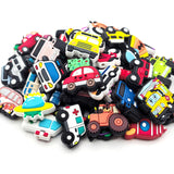 YOKUSHI 50 Pcs Car Focal Beads for Pens Bulk, Truck Charms Loose Rubber Vehicle Shaped Bead for Keychain DIY Beadable Pens Makin