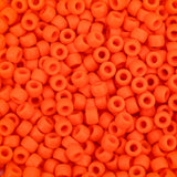 AUREHEN 300PCs Silicone Pony Beads for Hair Braiding, Orange Red Colors 6 * 9mm Soft Kandi Foca Beads for Bracelet Making, Pens,