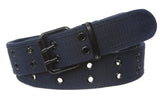 Double Hole Grommets Canvas Web Belt Navy/L 36~38