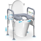 ProTraverse Raised Toilet Seat with Handles,Toilet Seat Riser for Seniors,Adjustable Height&Width-400 LBS Elevated Toilet Seats 
