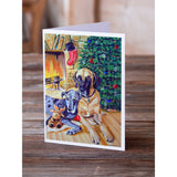 Fawn And Blue Great Dane Waiting On Christmas Greeting Cards And Envelopes Pack Of 8