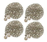 Mytee Products 4 Pack 5/16 Inch x 20 FT Grade 70 Binder Chain with Clevis Grab Hooks G70 Transport Tow Chain 4,700 Lbs Worki