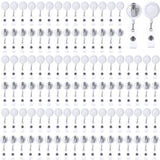 Tatuo 100 Pcs White Retractable Badge Reels White Round ID Badge Holders Nursing Name Reels with Swivel Alligator Clip and Vinyl