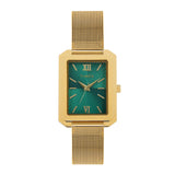 Timex Analog Watch For Women With Green Dial & Gold Stainless Steel Bracelet Band - Water Resistant Women'S Wrist Watches -Twel2
