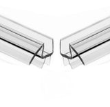 eatelle Shower Door Bottom Seal with Drip Rail for Thick Glass, 36 Long Sweep - Ultra Clear Polycarbonate (2 Pack - 1/2)