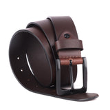 London Alley Smooth Brown Leather Belt For Men | Classic Design For Both Formal And Casual Wear | Adjustable Waistband Upto 46 I