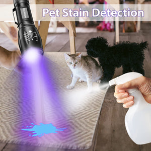 MOWETOO UV Flashlight, Portable Blacklight Flashlight, LED Torch with White and Ultraviolet Light Combo, Black Light Pet Urine D