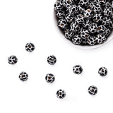FASHEWELRY 200Pcs Printed Round Wooden Beads 10mm Milk Cow Pattern Wood Spacer Beads for DIY Bracelet Necklace Jewelry Making (B