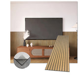 Modern Wood Slat Wall Panels, Peel and Stick Acoustic Panels, Self-Adhesive Wall Covering and Easy Installation, 47.24x11.82in. 