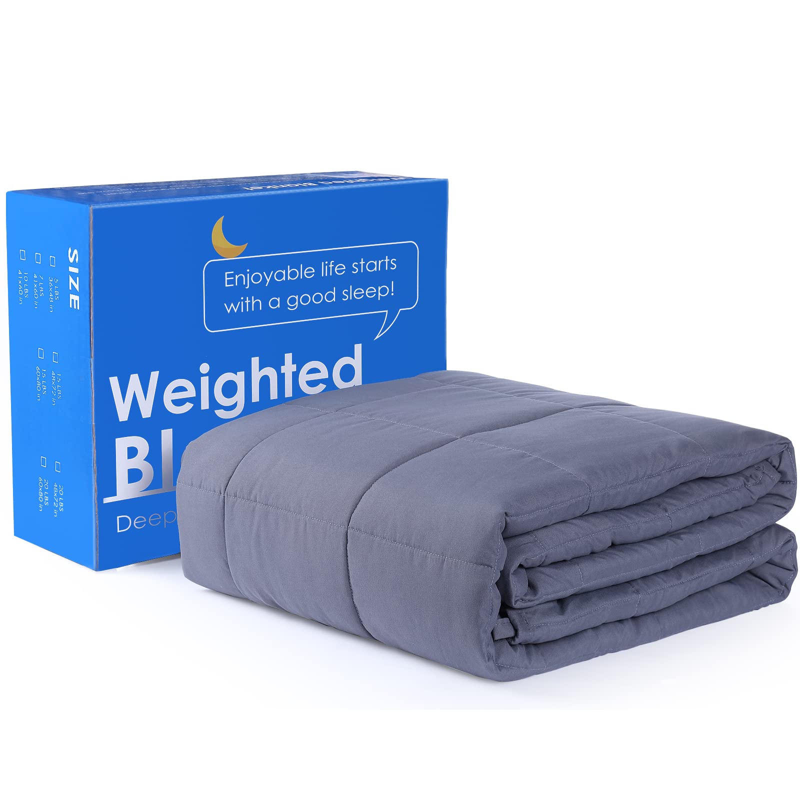 Alomidds Weighted Blanket (48x72,20lbs Twin Size Grey), Weighted Blankets for Adults and Kids, Cooling Breathable Soft Heavy