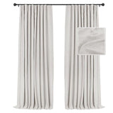 INOVADAY Linen 100% Blackout Curtains 108 Inch Length 2 Panels Set Textured Thermal Insulated Curtain Drapes for Bedroom Living 