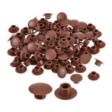uxcell 100Pcs Screw Hole Plugs, 6mm(1/4) Dia Plastic Snap in Shelf Button Flush Type Caps for Furniture Cabinet Cupboard, Red Br