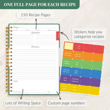 LuBudingJoy Blank Recipe Book to Write in Your Own Recipes. Sprial Hardcover Blank Cookbook, Recipe Journal Hold 150 Recipes(Dar