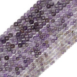 THRELE 4mm Natural Amethyst Beads, 90pcs Faceted Round Loose Small Beads for Jewelry Making, 14-Inch Strand with Size Card,Gemst