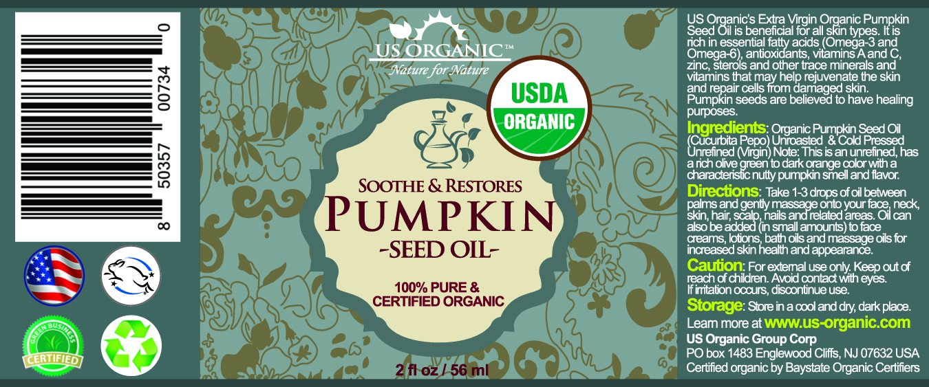 US Organic Pumpkin Seed Oil, USDA Certified Organic, Pure, Natural, Cold Pressed Virgin, Unrefined in Amber Glass Bottle w/Glass