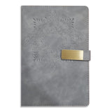 Brown Cloud Grey Velvet Finish Self Design Leather Cover Notebook/Diary Ruled For Personal/Corporate Gift(Nb Grey Vlvt F 02)(1 D