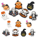 Bestewelry 7Pcs Halloween 3D Silicone Focal Beads for Pen, Pumpkin Skull Ghost Rubber Beads Funny Silicone Bead for DIY Keychain