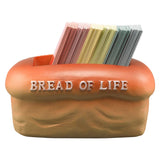 Christian Art Gifts Bread of Life Scripture Cards in Double-Sided Polystone Holder - John 6:35 Inspirational Bible Verses, Praye