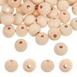 PATIKIL 300pcs 10mm Beige Natural Wood Beads with 3mm Hole Unfinished Round Wooden Loose Spacer Balls Bulk for DIY Crafts Garlan