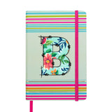 Doodle Initial B Stripes Theme Premium Hard Bound B6 Notebook Diary|192 Ruled Pages(144 Ruled + 48 Blank)|4.75 * 7 Inches, 80 Gs