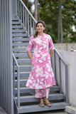 Anni Designer Women'S Rayon Viscose Straight Printed Kurta With Pant (Sunoni Pink-Vks01_Xxl_Pink_Xx-Large),Pink,2XL,Rayon Blend,Classic,