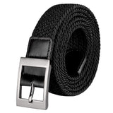 Drizzte Plus Size 55 Long Stretch Elastic Big Mens Braided Belt Black