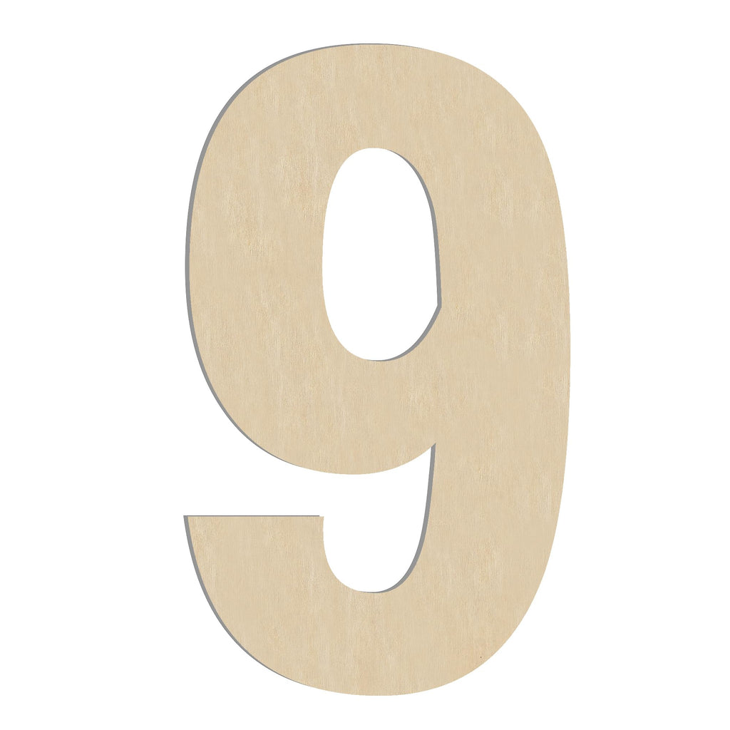 Number Nine Normal Size Hilaza 17 Inch Large Wooden Number 9, 1/4 In Thick Big Wood Letter For ...