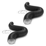 HealSmart 6 8 Ft Flexible Aluminum Foil PVC Ducting, 2 Pack Dryer Vent Hose, 4-Layer Protection, Each with 2 Clamps for HVAC Ven