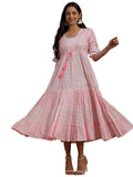 Libas Women'S Cotton A-Line Midi Dress (29162_Pink