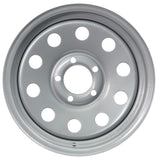 eCustomrim Trailer Wheel Rim 15X5 15 5 Lug On 4.5 Center Silver Modular