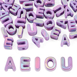 Cheriswelry 50Pcs Acrylic Letter Beads European Large Hole Bracelet Bead Vowel Alphabet Loose Spacer Beads 20.5x8mm for DIY Jewe