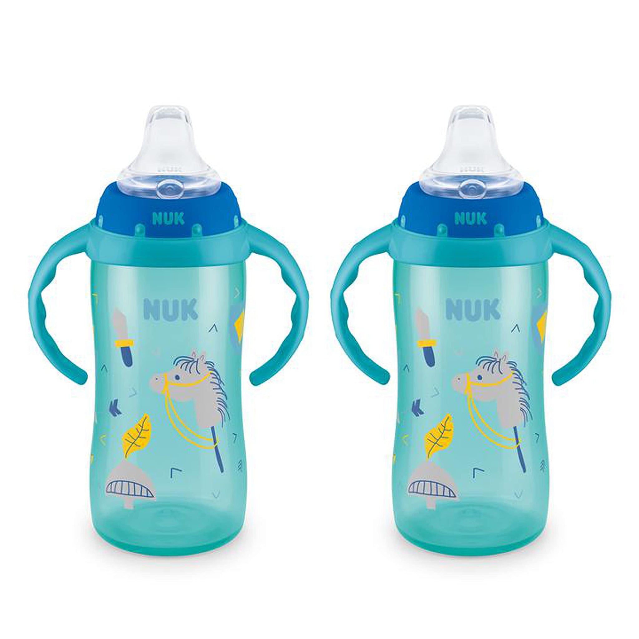 Nuk Learner Cup, 10 Oz, 2 Pack, 8+ Months - Bpa Free, Spill Proof Sippy Cup