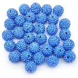 12mm Rhinestone Beads 100pcs 12mm Diameter Charms Mix Colors Randomly for Jewelry Making (Clay Light Blue)