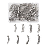 KISSITTY 18pcs/Box Curved Hair Tube Beads Large Hole Tibetan Style Antique Silver Hollow Column Spacer Beads for Men Women Hair 