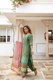 Gosriki Women'S Rayon Viscose Straight Printed Kurta With Pant & Dupatta (Champika Pista-Gs_M_Green_Medium),Green,,B0DY847T4P