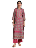 Libas Women'S Crepe Printed Straight Kurtas (29244O_Pink