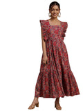 Libas Women'S Cotton Fit And Flare Midi Casual Dress (29161_Pink