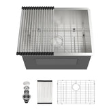 Sarlai Undermount Laundry Sink 24 Inch - 13 Inch Deep Undermount Laundry Utility Sink Single Bowl Kitchen Sinks 16 Gauge Stainle