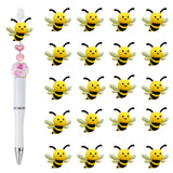 Frinnovan, 20 Pack Bumble Bee Silicone Focal Beads for Pens Cute 3D Honeybee Shaped Animal Charm for Beadale Pen Keychain DIY Cr