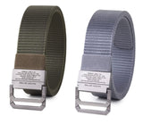 Zacharias MenS Canvas Nylon Army Belt Dd02 (Green & Grey_Free Size) (Combo Pack Of 2)