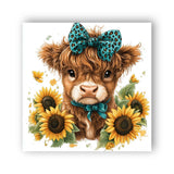 Wergund Diamond Art Ox Cow, Diamond Art Kits for Adults Sunflower Flower, Diamond Painting Full Drill Crystal Rhinestone Embroid