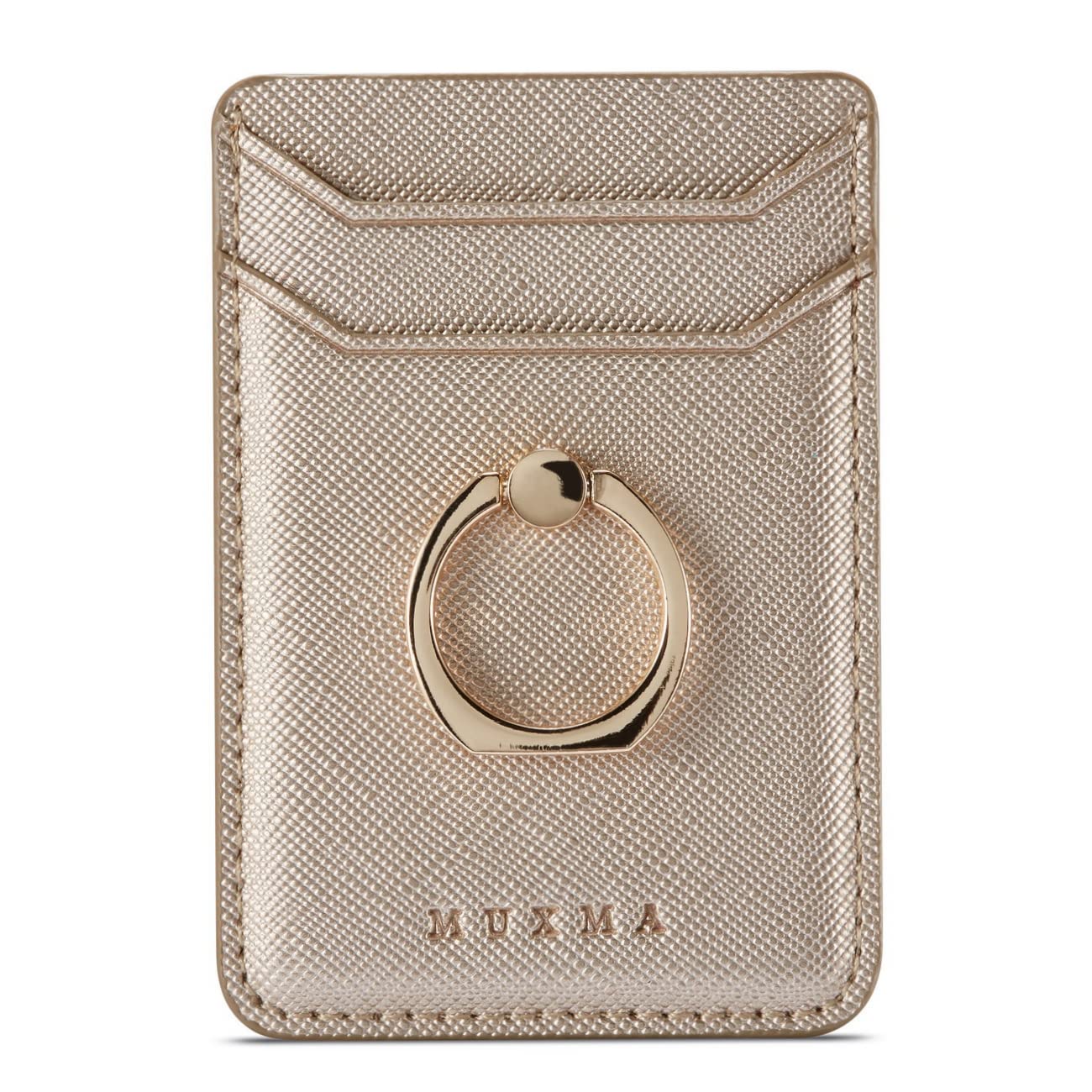 Lnobern Premium Pu Leather Phone Card Holder Stick With Rfid On Wallet With Ring Kickstand For Iphone And Android Smartphones (G