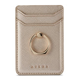Lnobern Premium Pu Leather Phone Card Holder Stick With Rfid On Wallet With Ring Kickstand For Iphone And Android Smartphones (G