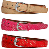 Sidewok Combo Of 3 Polka Dot Print Casual Sleek Belts For Women (SdwkGlblBTanPnkRed)